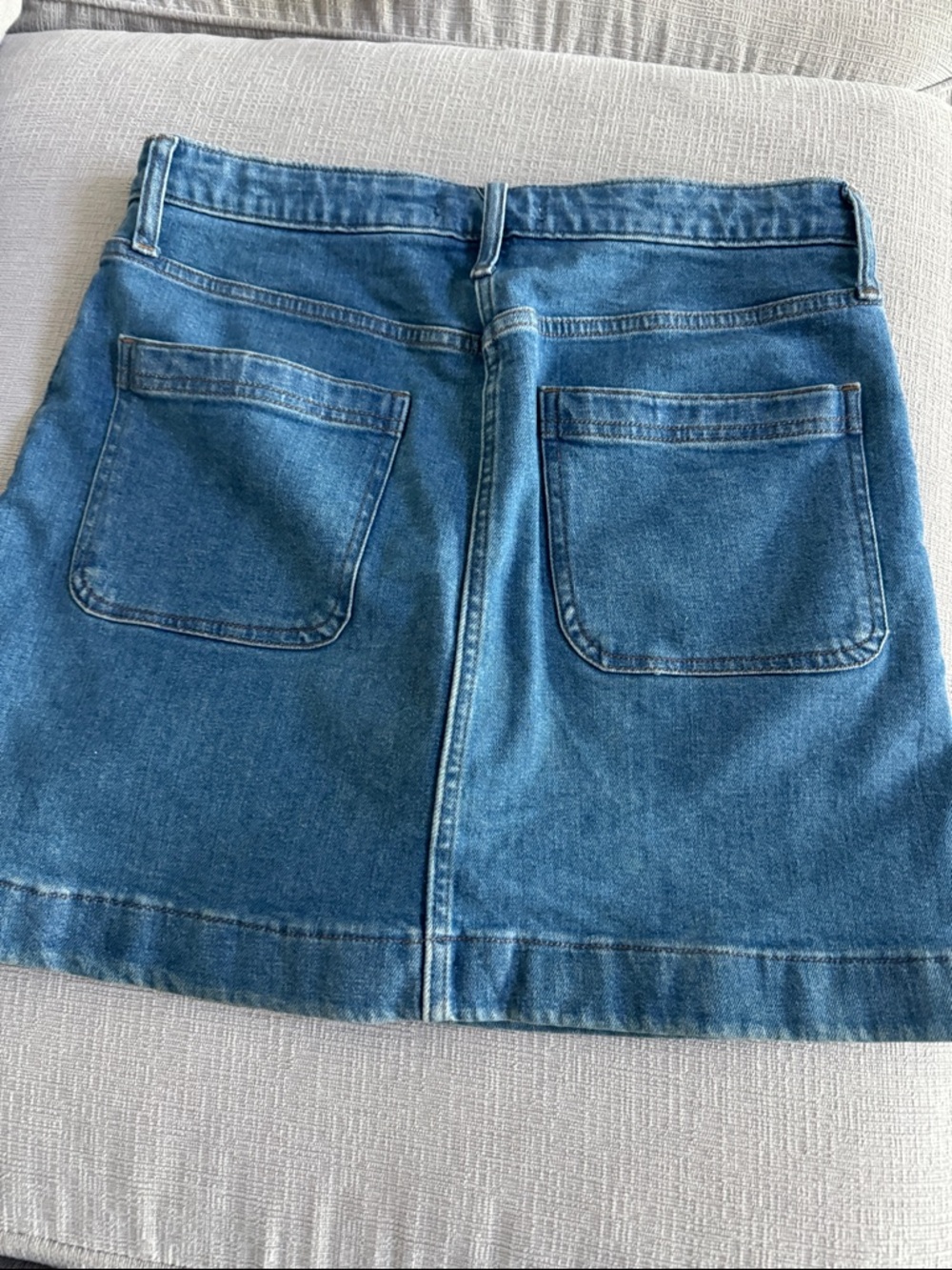 Madewell Button-Front Mini Denim Skirt in Blue-see flaw - Picture 7 of 7